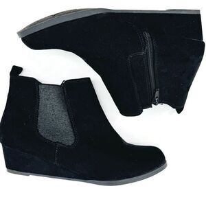 Harper Canyon Raelynn Black Wedge‎ Ankle Booties with Glitter Size 5 Kids NWOT